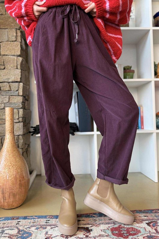 Stanley Baby Cord Jogger Aubergine /15=